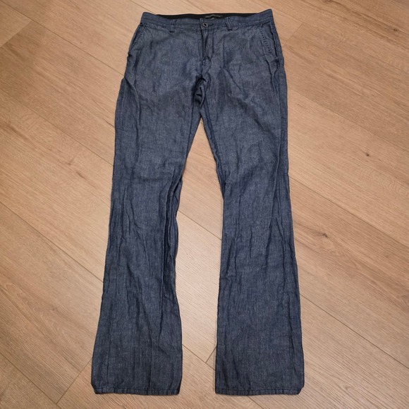 John Varvatos Other - John Varvatos USA Luxe Bowery Slim Straight Striped Linen Cotton Pants 32R Blue